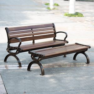 Ghế công viên Ngoài Trời Băng Sân Vườn Giải Trí Ngoài Trời Ghế Lưng Sát Trùng Gỗ Chắc Chắn Hợp Kim Kẽm Ghế Dài Nhôm Đúc Ngoài Trời