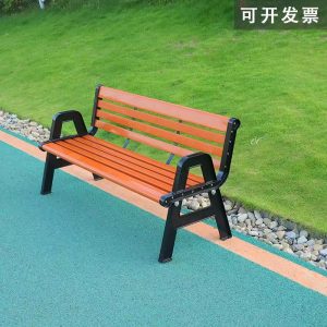Ghế công viên ngoài trời băng sân vườn hàng Ghế đôi lưng dài phân sắt rèn nhựa ngoài trời gỗ Ghế giải trí - Hình 4