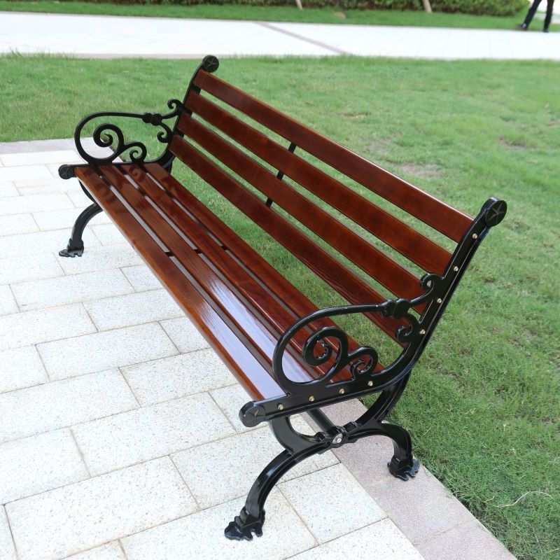 Ghế công viên ngoài trời Châu Âu sân vườn giải trí Ghế vuông lưng gỗ chắc chắn gang đúc nhôm giả gỗ chống ăn mòn - Hình 4 Ghế công viên ngoài trời Châu Âu sân vườn giải trí Ghế vuông lưng gỗ chắc chắn gang đúc nhôm giả gỗ chống ăn mòn - Hình 4