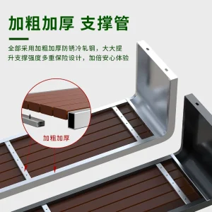 Ghế công viên ngoài trời chống ăn mòn nhựa gỗ băng ghế sắt ghế cộng đồng ngoài trời băng ghế dự bị ngoài trời băng ghế dự bị - Hình 4