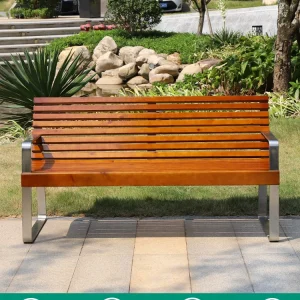 Ghế công viên ngoài trời có tựa lưng băng ghế dự bị bằng thép không gỉ giải trí ngoài trời vuông cộng đồng ghế công cộng có thể được tùy chỉnh - Hình 2