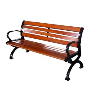 Ghế công viên ngoài trời có tựa lưng chống ăn mòn gỗ chắc chắn Ghế thư giãn gỗ nhựa sắt rèn ngoài trời vuông sân vườn Ghế - Hình 2