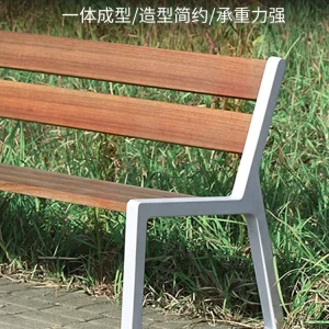 Ghế công viên ngoài trời công viên Băng ghế gỗ nguyên khối có tựa lưng ghế công cộng khu vực vuông băng ghế ngoài trời - Hình 3