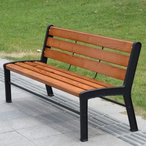 Ghế công viên ngoài trời dài ngoại thương thư giãn hàng dài Ghế băng sân vườn chống ăn mòn gỗ rắn rèn Ghế ngồi