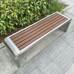 Ghế công viên ngoài trời dài sân vườn thép không gỉ nhựa chống ăn mòn Ghế băng gỗ ngoài trời vuông cộng đồng Ghế ngồi công cộng - Hình 2
