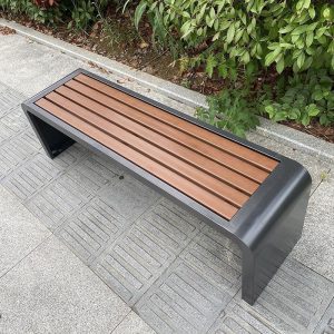 Ghế công viên ngoài trời dài sân vườn thép không gỉ nhựa chống ăn mòn Ghế băng gỗ ngoài trời vuông cộng đồng Ghế ngồi công cộng - Hình 3