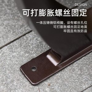 Ghế công viên ngoài trời Ghế băng đôi tựa lưng bằng gỗ nguyên khối hoàn thiện Ghế cảnh quan ngoài trời sân vườn phân gỗ dài chống ăn mòn - Hình 4