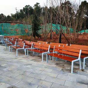 Ghế công viên Ngoài trời giải trí gỗ Ghế băng Ghế công viên sau nhựa gỗ vườn vườn phân sắt rèn nhôm đúc lưng Ghế băng dự bị - Hình 3