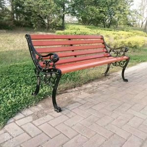 Ghế công viên ngoài trời giải trí Thuốc sát trùng WPC Ghế dài Công viên Sân vườn Ghế băng nhôm đúc gang rèn Nhà sản xuất - Hình 2