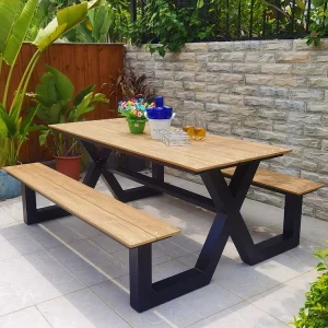 Ghế công viên ngoài trời kết hợp băng ghế vuông ngoài trời sân ghế ăn giải trí băng ghế dự bị ghế ngồi nhựa gỗ băng ghế dự bị