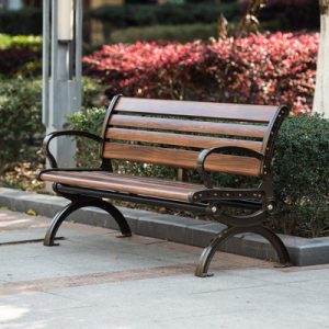 Ghế công viên ngoài trời sân trong nghỉ ngơi chống ăn mòn Ghế băng thư giãn bằng nhôm đúc chống ăn mòn rắn Ghế băng ngoài trời
