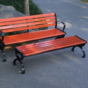 Ghế công viên Ngoài Trời Sân Vườn Ghế Vuông Gỗ Chắc Chắn Dài Ghế Nhôm Đúc Ghế Gỗ Chống Ăn Mòn