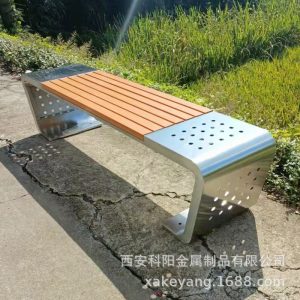 Ghế công viên ngoài trời sân vuông Ghế cộng đồng gỗ nhựa inox hàng Ghế trạm xe buýt Ghế băng danh lam thắng cảnh