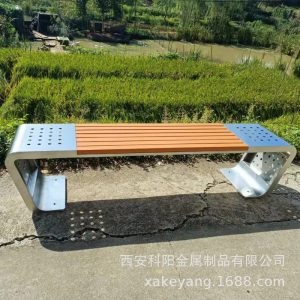 Ghế công viên ngoài trời sân vuông Ghế cộng đồng gỗ nhựa inox hàng Ghế trạm xe buýt Ghế băng danh lam thắng cảnh - Hình 4