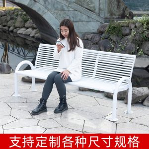 Ghế công viên ngoài trời sắt rèn Ghế băng giải trí Ghế vuông danh lam thắng cảnh Ghế đôi sân khu vực nghỉ ngơi ngoài trời Ghế băng dự bị - Hình 2