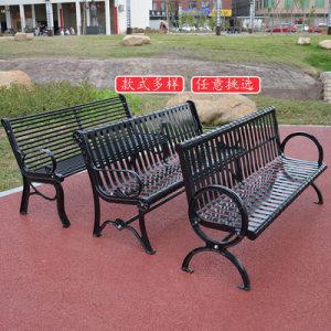 Ghế công viên ngoài trời sắt rèn Ghế băng hàn vuông ngoài trời sân vườn giải trí Ghế gang đúc nhôm Ghế