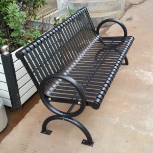 Ghế công viên ngoài trời sắt rèn Ghế giải trí Ghế chờ cộng đồng tựa lưng sân vườn cảnh quan Ghế đẩu ngồi ngoài trời Ghế vuông - Hình 2