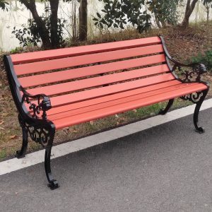 Ghế công viên ngoài trời sắt rèn tựa lưng Ghế dài Ghế băng giải trí gỗ nhựa ngoài trời sân vuông dải dài phân ngồi - Hình 3