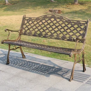 Ghế công viên ngoài trời tựa lưng băng ghế dự bị gang đúc nhôm băng ghế dự bị chống ăn mòn gỉ sân vườn ghế giải trí ngoài trời - Hình 2