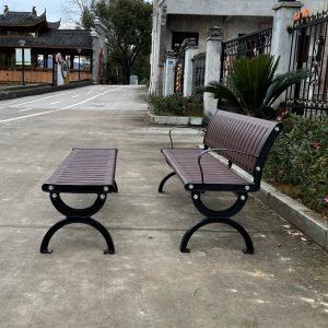 Ghế công viên ngoài trời tựa lưng Ghế băng dự bị sắt rèn dải giải trí sân vườn ngoài trời nhà sản xuất Ghế gỗ nhựa vuông - Hình 4