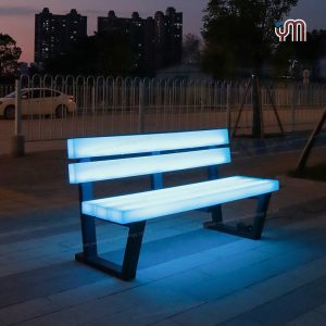 Ghế công viên ngoài trời xuyên biên giới Ghế băng danh lam thắng cảnh Phố đi bộ thương mại Ghế công cộng quay lưng tựa lưng Ghế nghỉ phát sáng - Hình 2