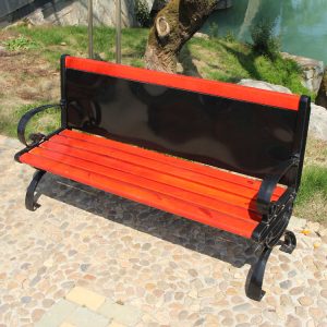 Ghế công viên Nhà máy cung cấp trực tiếp Ghế công viên ngoài trời trường học đường phố Ghế quảng cáo thép gỗ chống ăn mòn Ghế dài hàng Ghế nghỉ ngơi - Hình 2
