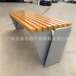 Ghế công viên nhà sản xuất Ghế giải trí ngoài trời bằng thép không gỉ Ghế sắt rèn Ghế công viên băng ngoài trời Ghế băng gỗ chống ăn mòn - Hình 4