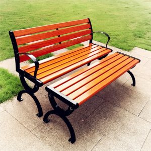 Ghế công viên Nhôm đúc gỗ chống ăn mòn Ghế giải trí ngoài trời vuông gỗ Ghế công viên lưng Ghế ngoài trời Ghế đẩu dài Ghế sân vườn - Hình 3
