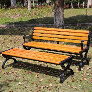 Ghế công viên Nhôm đúc gỗ chống ăn mòn Ghế giải trí ngoài trời vuông gỗ Ghế công viên lưng Ghế ngoài trời Ghế đẩu dài Ghế sân vườn - Hình 4