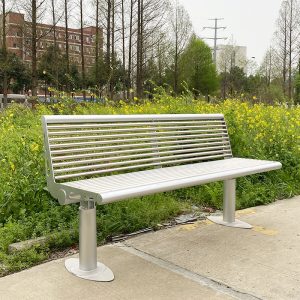 Ghế công viên thép không gỉ ngoài trời Ghế băng dài danh lam thắng cảnh Ghế tựa lưng Ghế sân vườn Ghế giải trí vuông Ghế cộng đồng - Hình 2