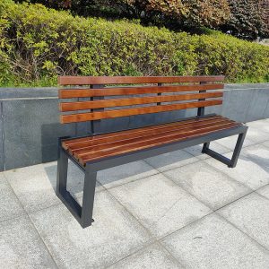 Ghế công viên Tựa lưng ngoài trời Ghế băng công viên sân vườn giải trí gỗ nhựa gỗ vuông Ghế ngoài trời hàng Ghế tựa lưng Ghế công viên - Hình 2