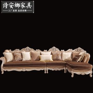 Ghế Da Châu Âu Sofa Góc Mỹ Sofa Vải Kết Hợp Phòng Khách Sofa Châu Âu Đơn Giản Nội Thất Chạm Khắc Sang Trọng