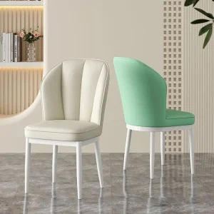 Ghế da yên đơn giản gia dụng phong cách kem Ghế ăn thiết kế nhà hàng sang trọng ăn uống - Hình 2