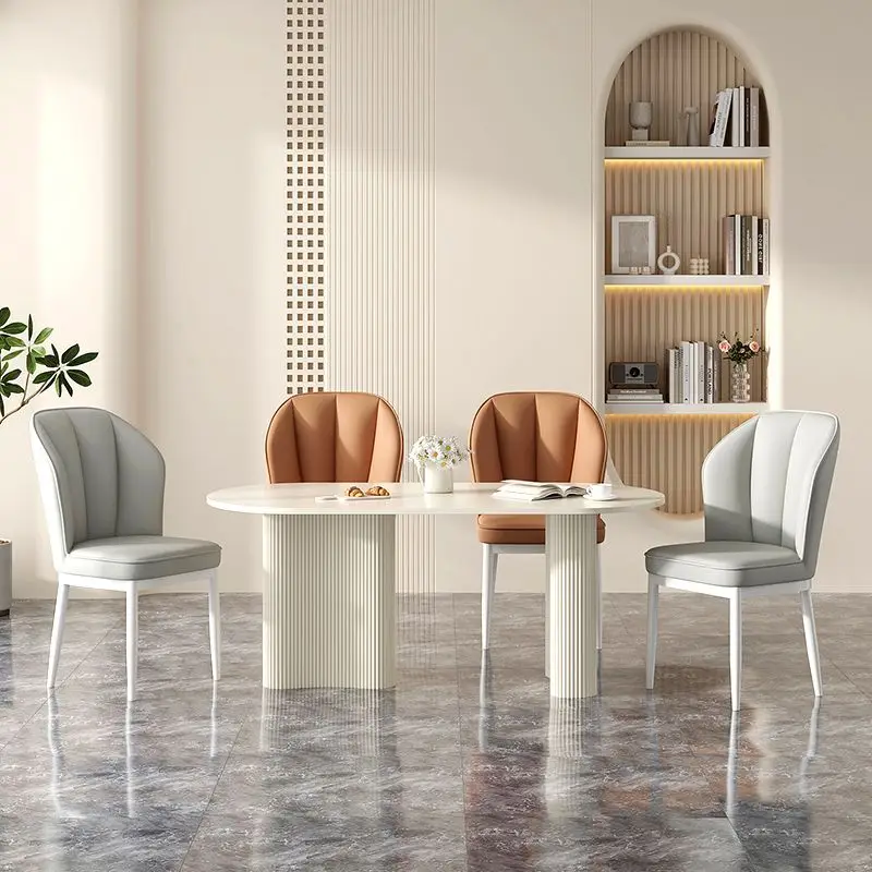 Ghế da yên đơn giản gia dụng phong cách kem Ghế ăn thiết kế nhà hàng sang trọng ăn uống - Hình 3 Ghế da yên đơn giản gia dụng phong cách kem Ghế ăn thiết kế nhà hàng sang trọng ăn uống - Hình 3