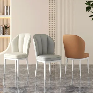 Ghế da yên đơn giản gia dụng phong cách kem Ghế ăn thiết kế nhà hàng sang trọng ăn uống - Hình 4