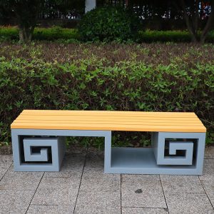 Ghế dài giải trí lưng hình trung tâm mua sắm đơn giản vuông sắt công viên bảo tàng nghệ thuật bảo tàng phân sáng tạo văn hóa - Hình 2