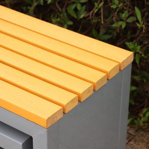 Ghế dài giải trí lưng hình trung tâm mua sắm đơn giản vuông sắt công viên bảo tàng nghệ thuật bảo tàng phân sáng tạo văn hóa - Hình 3