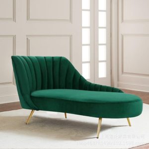 Ghế dài hiện đại sang trọng thép không gỉ kim loại cong chaise longue sofa phòng chờ Bắc Âu thời trang đơn giản phòng khách giải trí ghế sofa - Hình 2