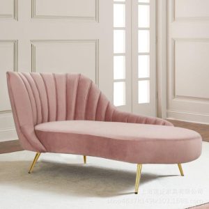 Ghế dài hiện đại sang trọng thép không gỉ kim loại cong chaise longue sofa phòng chờ Bắc Âu thời trang đơn giản phòng khách giải trí ghế sofa