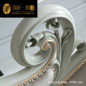 Ghế dài kiểu Pháp sang trọng da ghế dài làm đẹp ghế phòng ngủ Châu Âu gỗ chắc chắn ghế tựa sofa đơn - Hình 3