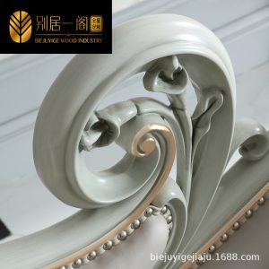 Ghế dài kiểu Pháp sang trọng da ghế dài làm đẹp ghế phòng ngủ Châu Âu gỗ chắc chắn ghế tựa sofa đơn - Hình 4