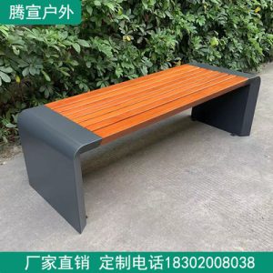 Ghế dài ngoài trời bằng thép không gỉ đôi sáng tạo cảnh quan Ghế thư giãn Ghế gỗ rắn Ghế băng sân vườn Ghế công viên