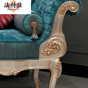 Ghế dài phong cách Pháp ghế lười sofa vải Ghế dài tân cổ điển phong cách châu Âu sập phòng ngủ bằng gỗ nguyên khối ghế dài đẹp - Hình 2