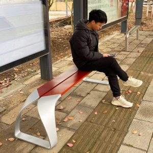 Ghế Ghế công viên ngoài trời dài bằng thép không gỉ bảo quản gỗ Ghế thư giãn hình vuông gỗ nhựa sắt rèn