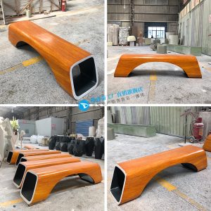 Ghế giải trí sợi thủy tinh trung tâm mua sắm Ghế ngoài trời dải dài phân công viên giả vân gỗ phân đường phố thương mại phân Meichen - Hình 2