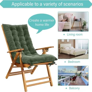 Ghế Inyahome Rocking Patio Lounge Ghế Đệm với Ties Đệm lưng ghế quá tải Pad Búi Gối cho ngoài trời trong nhà - Hình 2