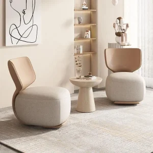 Ghế Log Light Cao Cấp Hạng Nhất Cabin Phòng Chờ Ghế Sofa Bắc Âu Phòng Khách Vải Phân Thấp Ban Công Giải Trí Ghế Bành 2023 Mới - Hình 2