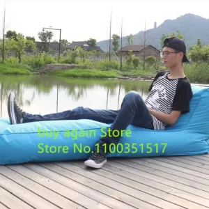 Ghế lười gấp túi đậu cực dài, đệm ngủ túi đậu ngoài trời, bọc ghế sofa có thể gập lại