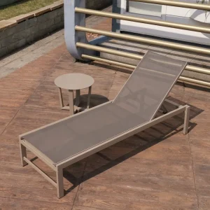 Ghế Lưới treo Nhôm Ghế xếp bãi biển sân vườn Giường phơi nắng Chaise Lounge nội thất hồ bơi Ghế tắm nắng ngoài trời có bánh xe