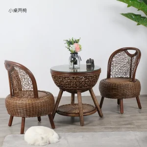 Ghế mây ban công phòng chờ Ngoài Trời sân bàn ghế bàn trà nhỏ kết hợp sân thượng sân thật ghế mây - Hình 2